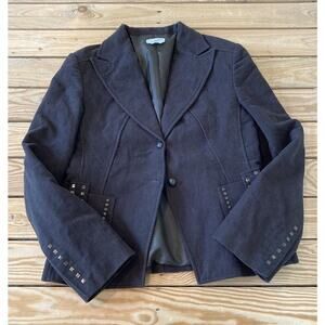 Lequipe Made In Italy Button Front Blazer Jacket Size Large Women’s Brown